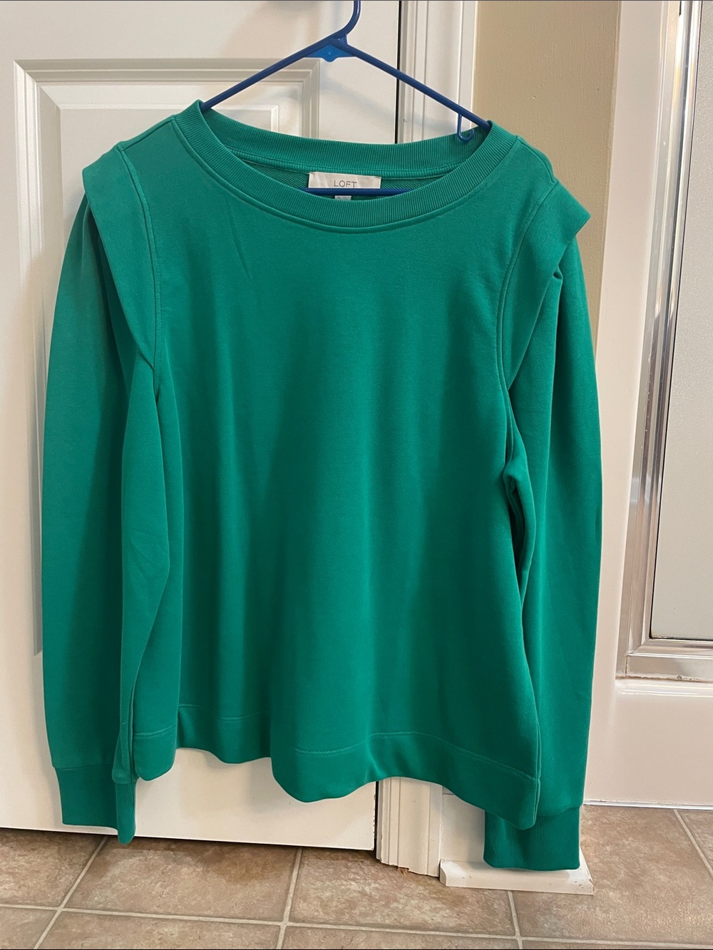 LOFT Green Crewneck top NWOT